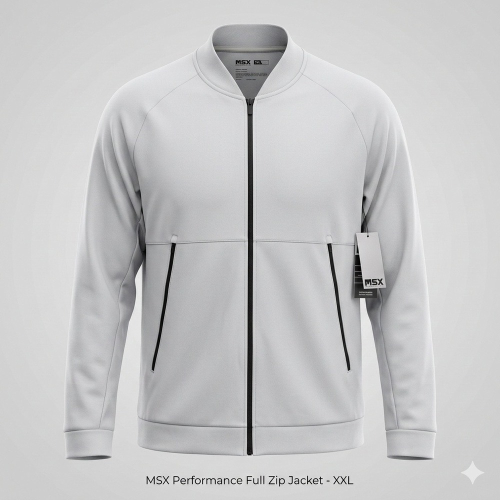 MSX Michael Strahan Jacket Mens XXL‎ Gray Performance Lightweight Full Zip NWT